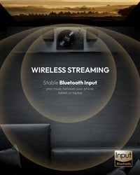 QlearSoul SoulBox S1 Vinyl Record Player With Stereo Speakers Black Wireless Streaming Bluetooth Input Play Music Via Phone Tablet Laptop