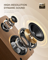 QlearSoul SoulBox S1 Vinyl Record Player With Stereo Speakers Walnut High Resolution Dynamic Sound