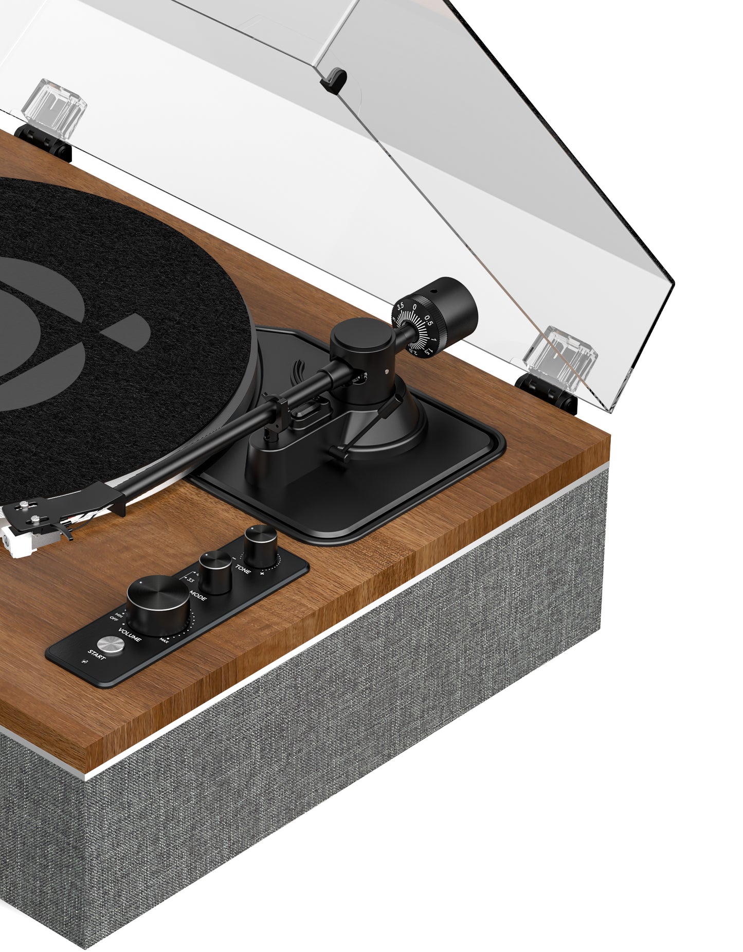 Qlearsoul ONE-S Vinyl Record Player Walnut Detail View 2000*2560