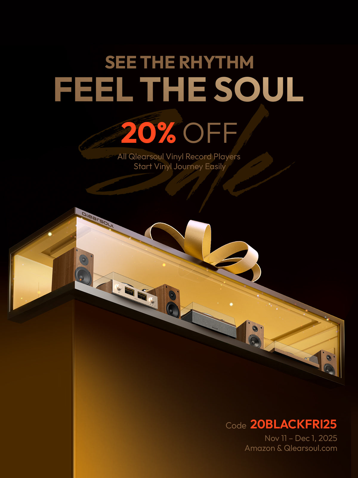 2025 Black Friday Cyber Monday x QlearSoul Vinyl Record Player 20% OFF Deal 1200×1600