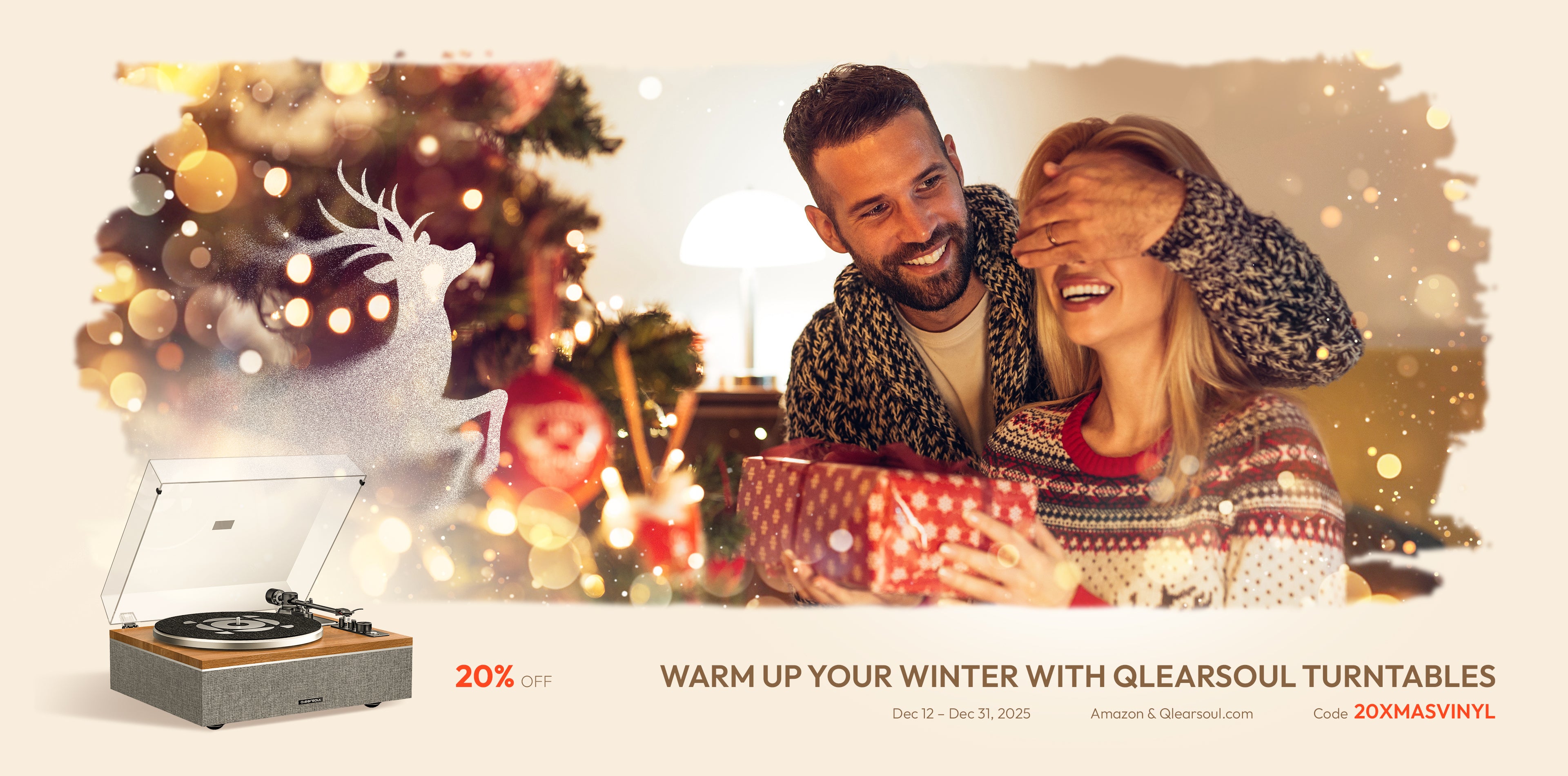 2025 Christmas x QlearSoul Vinyl Record Player 20% OFF Deal 3840×1901