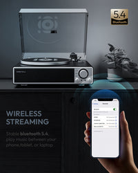 QlearSoul ONE-Q Vinyl Record Player Bluetooth 5.4 Black
