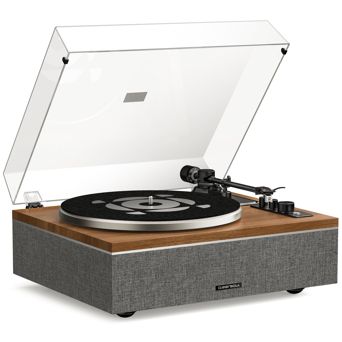 QlearSoul ONE-S Vinyl Record Player Walnut main picture update 2000x2000_20250627