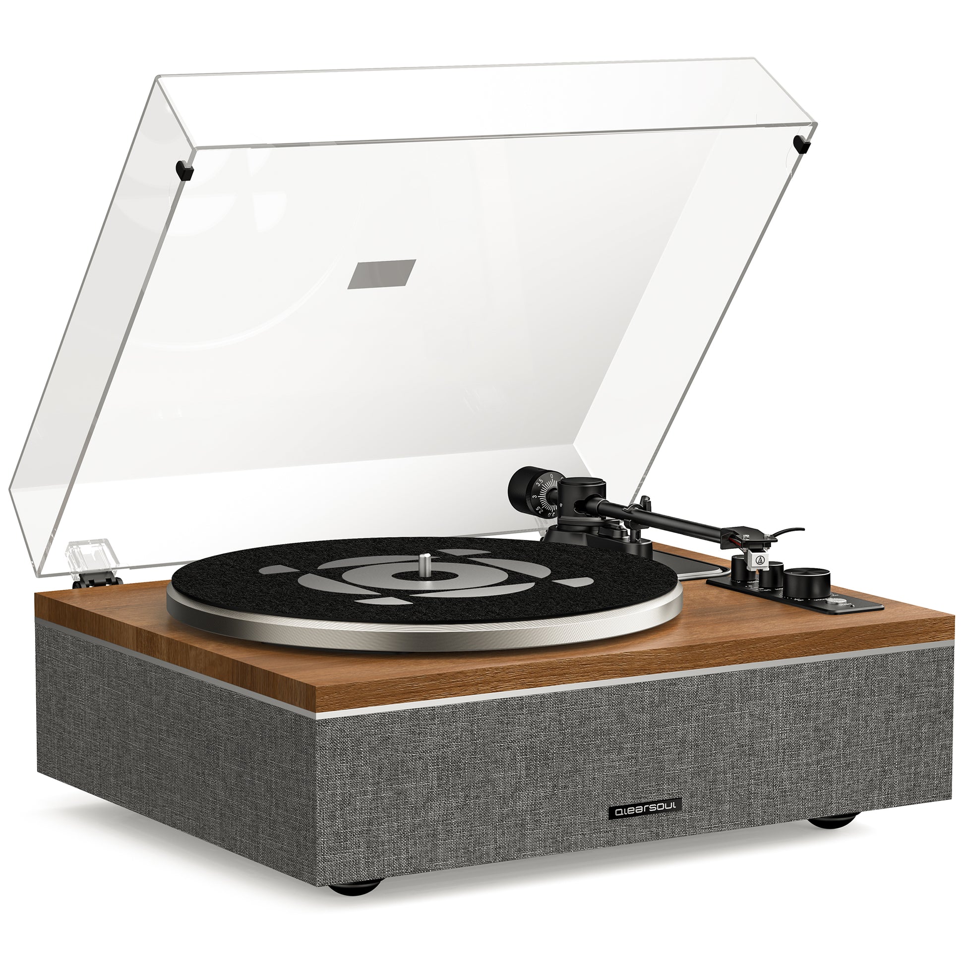 QlearSoul ONE-S Vinyl Record Player Walnut main picture update 2000x2000_20250627