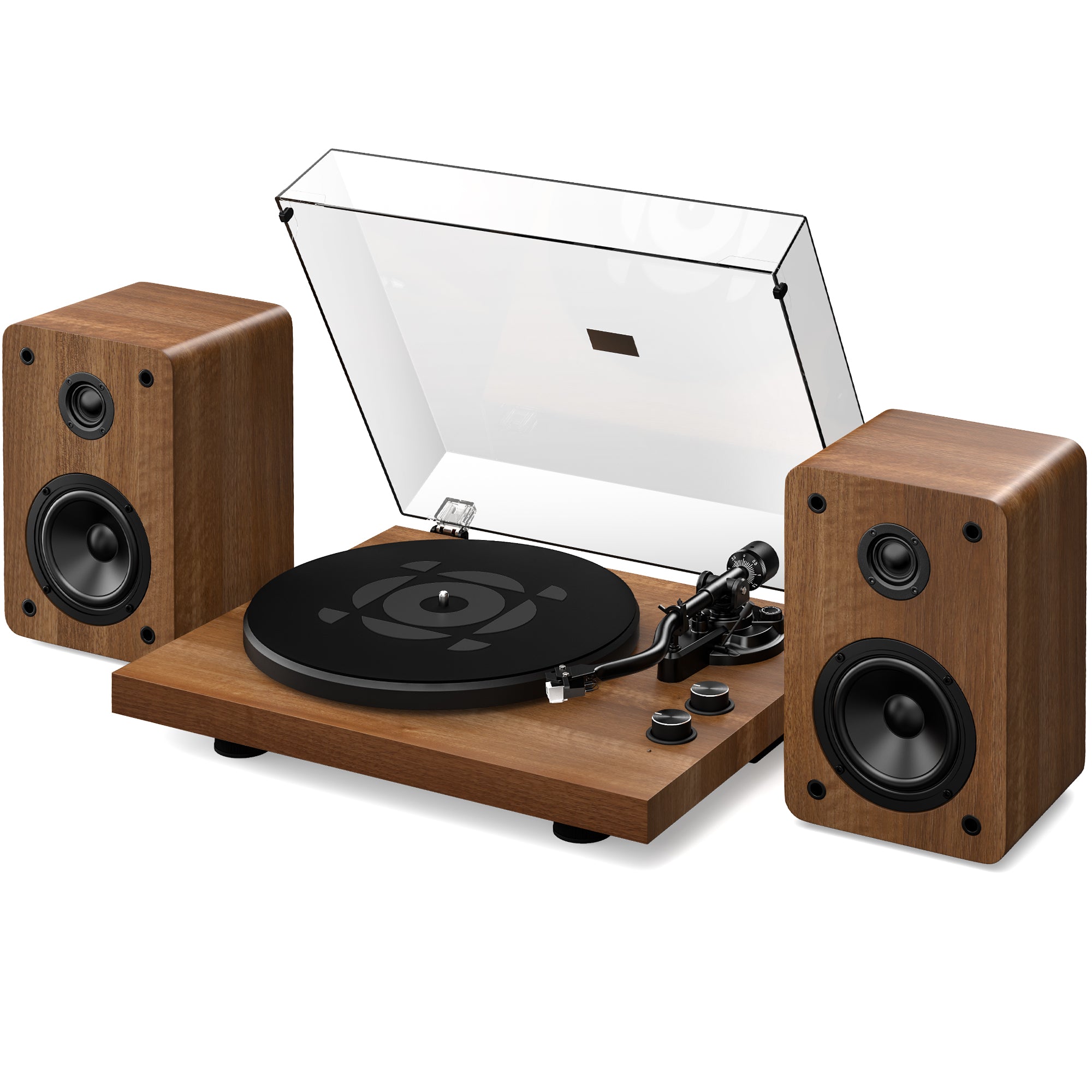 Qlearsoul SoulBox S1 Vinyl Record Player with Stereo Speakers, Bluetoo