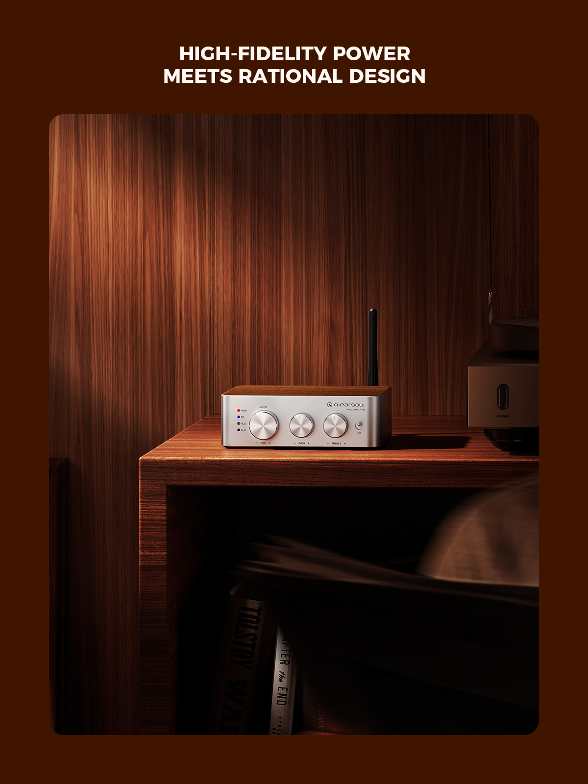 Qlearsoul HiCore H2 Bluetooth Hi-Fi Stereo Power Amplifier for Passive Speakers, High-Fidelity Power Meets Rational Design 1200*1600
