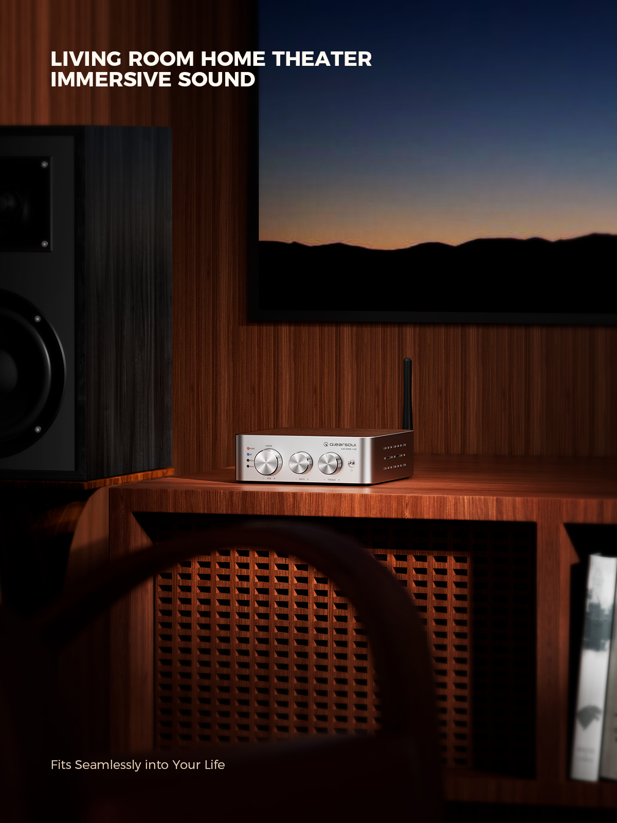 Qlearsoul HiCore H2 Bluetooth Hi-Fi Stereo Power Amplifier for Passive Speakers, Living Room, Home Theater, Immersive Sound, Fits Seamlessly Into Your Life 1200*1600
