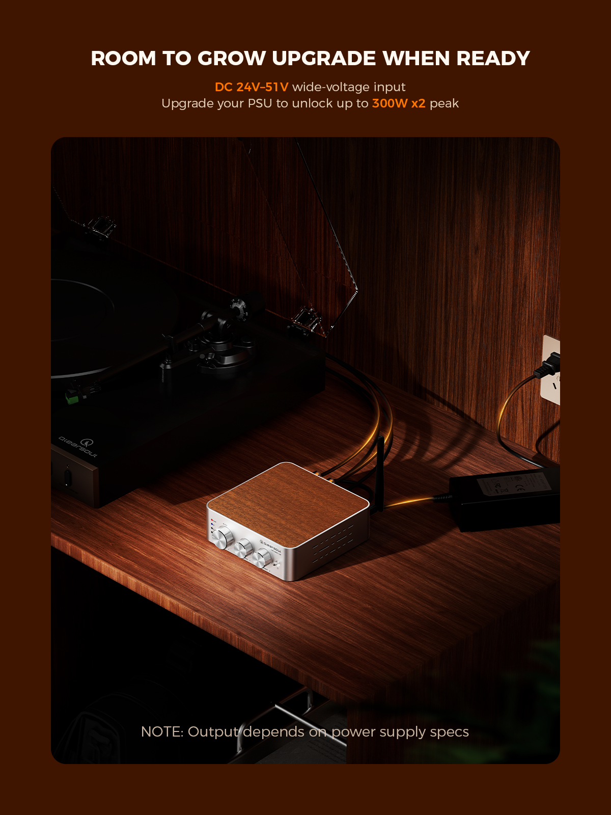 Qlearsoul HiCore H2 Bluetooth Hi-Fi Stereo Power Amplifier for Passive Speakers, Room To Grow, Upgrade When Ready 1200*1600