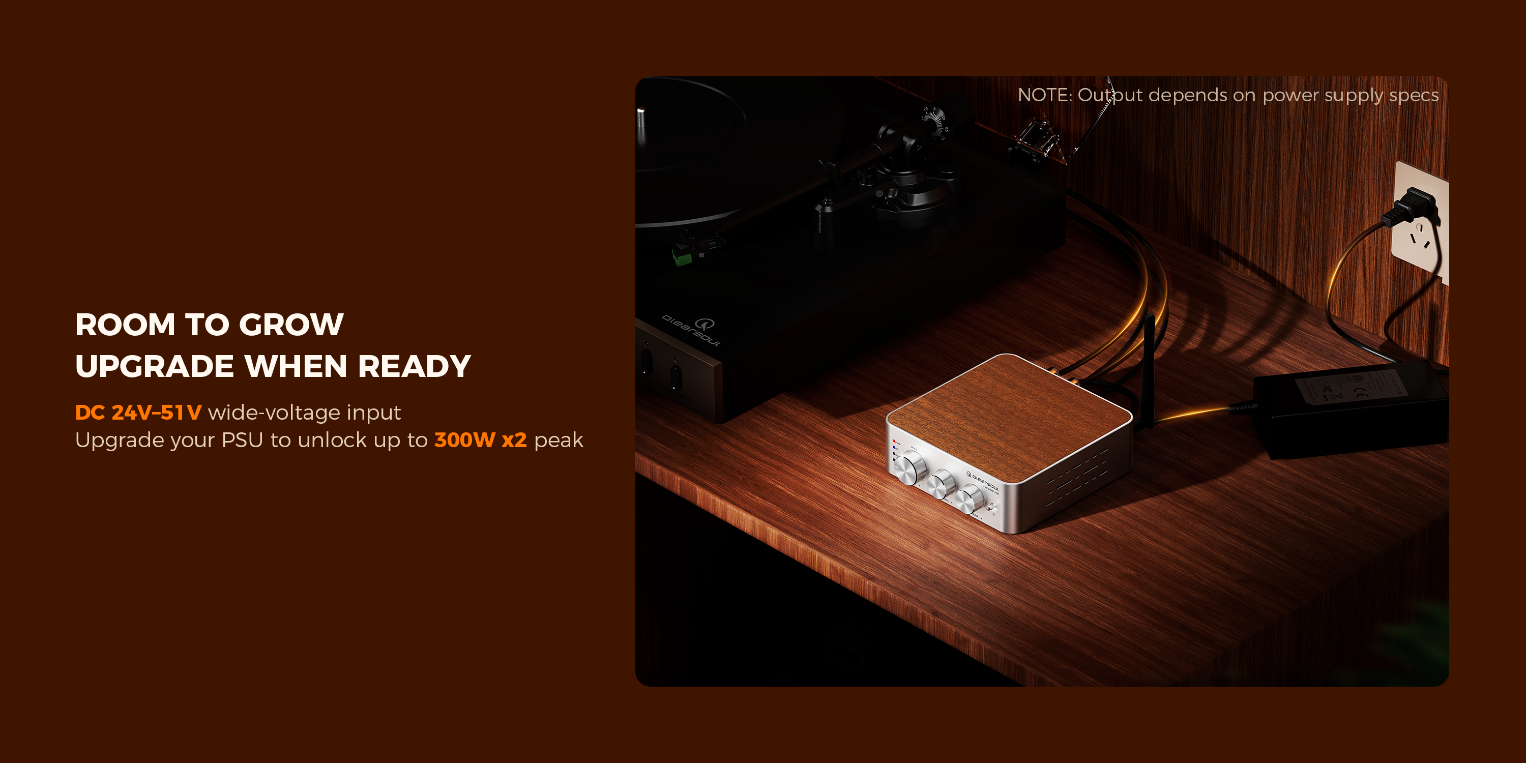 Qlearsoul HiCore H2 Bluetooth Hi-Fi Stereo Power Amplifier for Passive Speakers, Room To Grow, Upgrade When Ready 3000*1500
