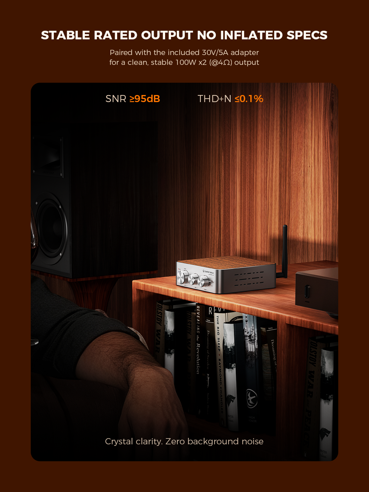 Qlearsoul HiCore H2 Bluetooth Hi-Fi Stereo Power Amplifier for Passive Speakers, Stable Rated Output, No Inflated Specs 1200*1600
