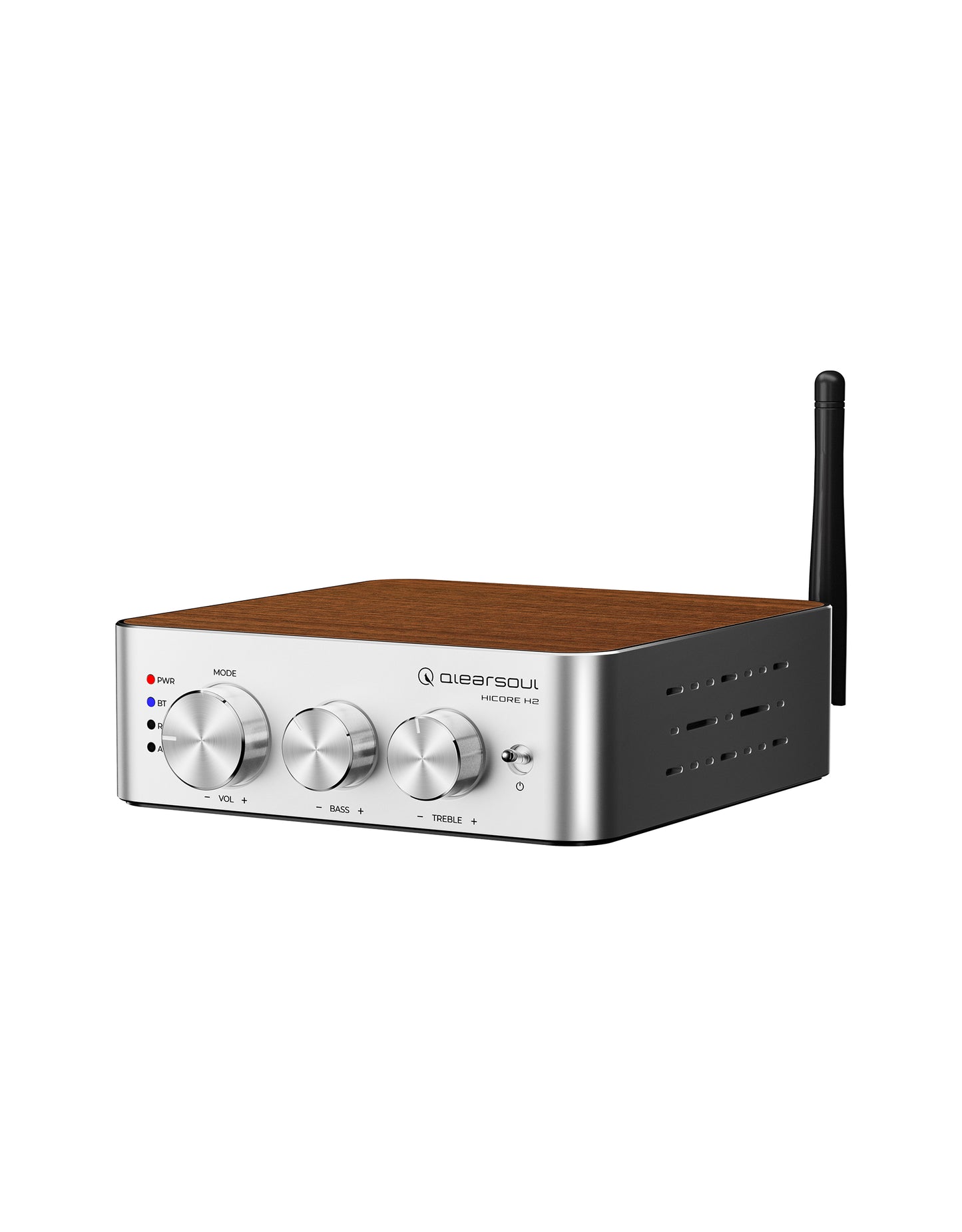 Qlearsoul HiCore H2 Bluetooth Hi-Fi Stereo Power Amplifier for Passive Speakers, Tone Control, Right Side View  2000*2560
