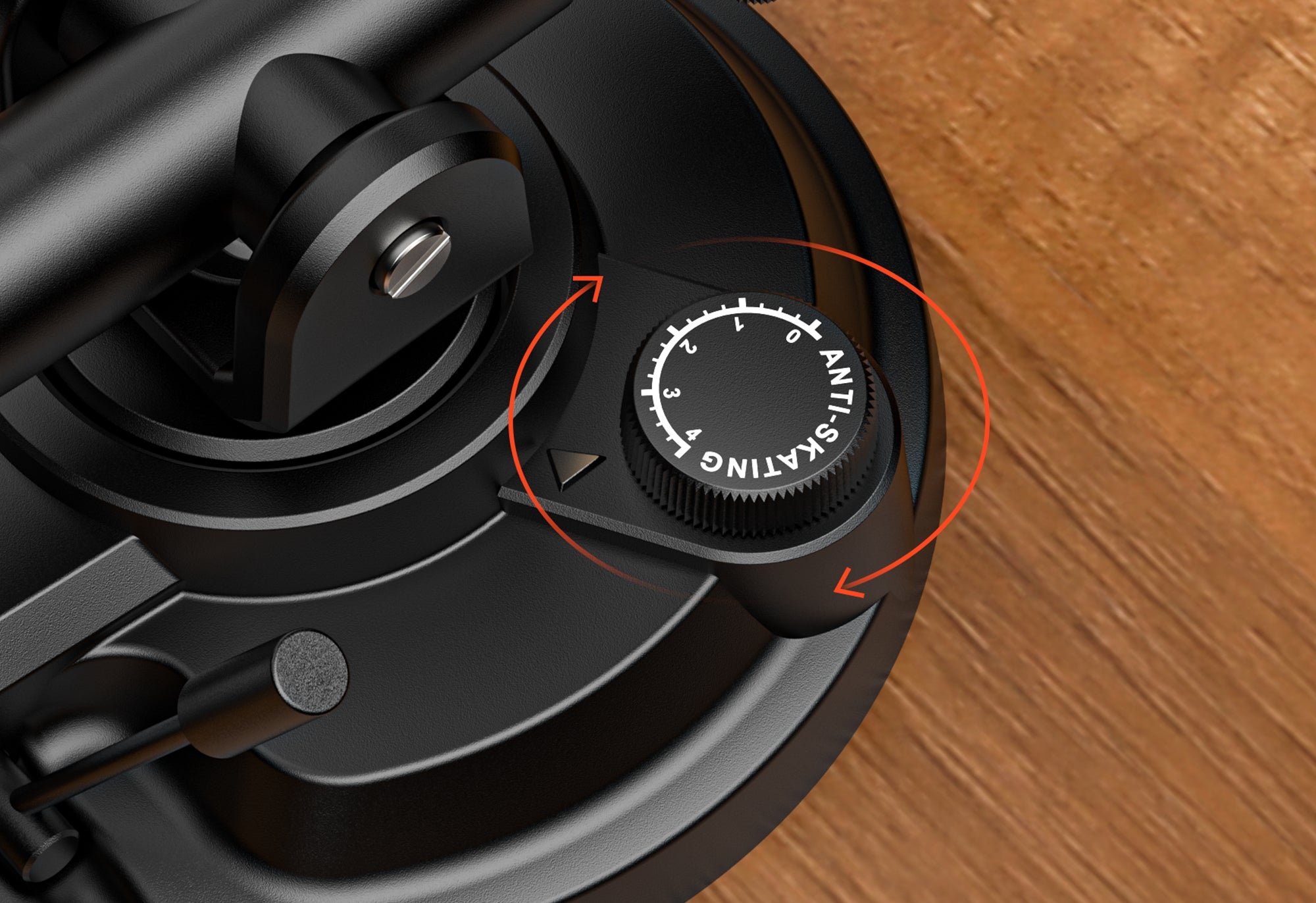 Qlearsoul HiFire X Vinyl Record Player with Stereo Speakers Precision Anti-Skating Adjustment effectively preventing skipping and distortion set to match the tracking force 2000*1372