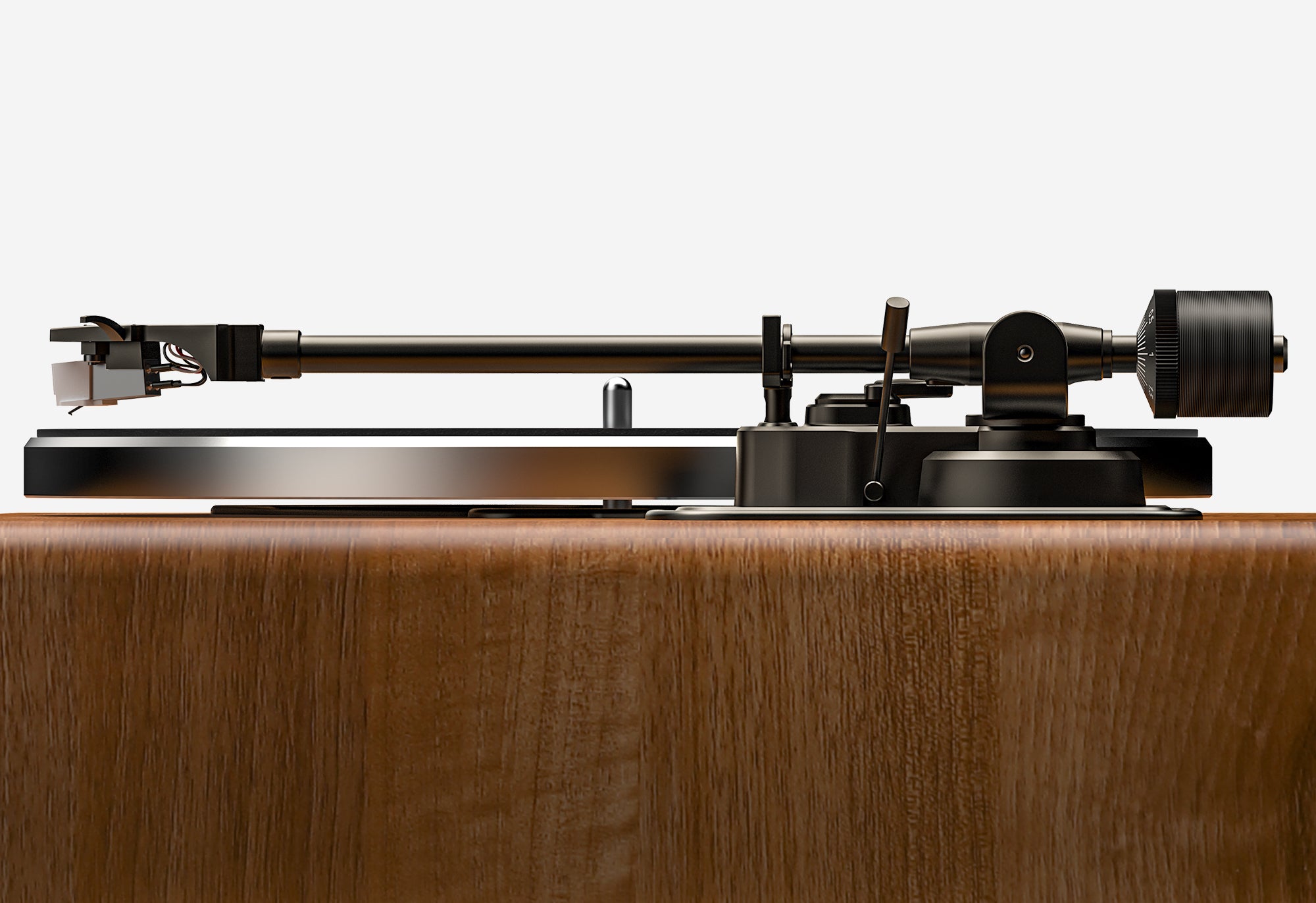 Qlearsoul ONE-Q Vinyl Record Player  8.6″ straight tonearm with pre-set counterweight ensures precise stylus tracking 2000*1372