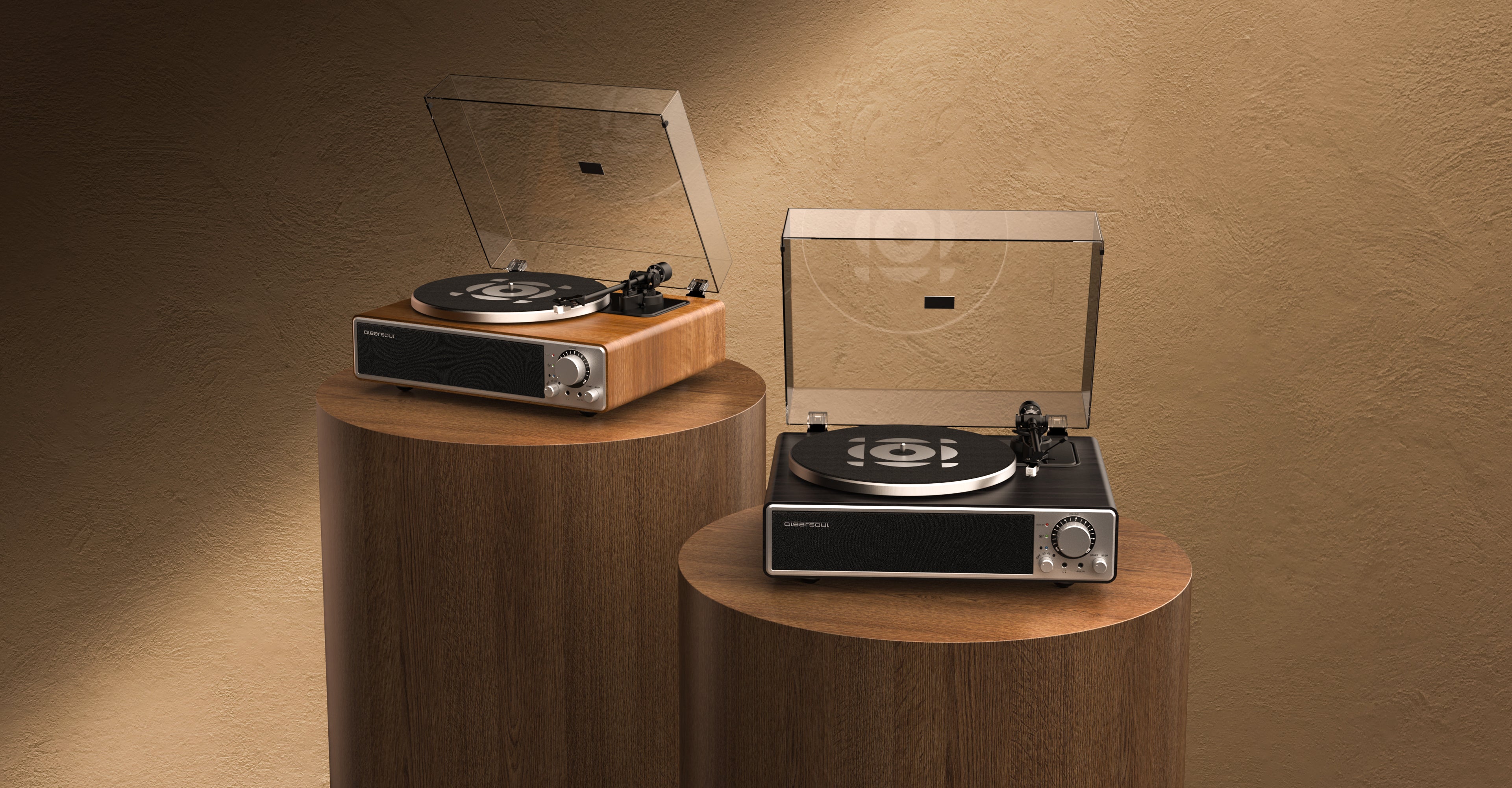 Qlearsoul ONE-Q Vinyl Record Player Retro Design, Modern Living Available in Black and Walnut finishes 3841*2001