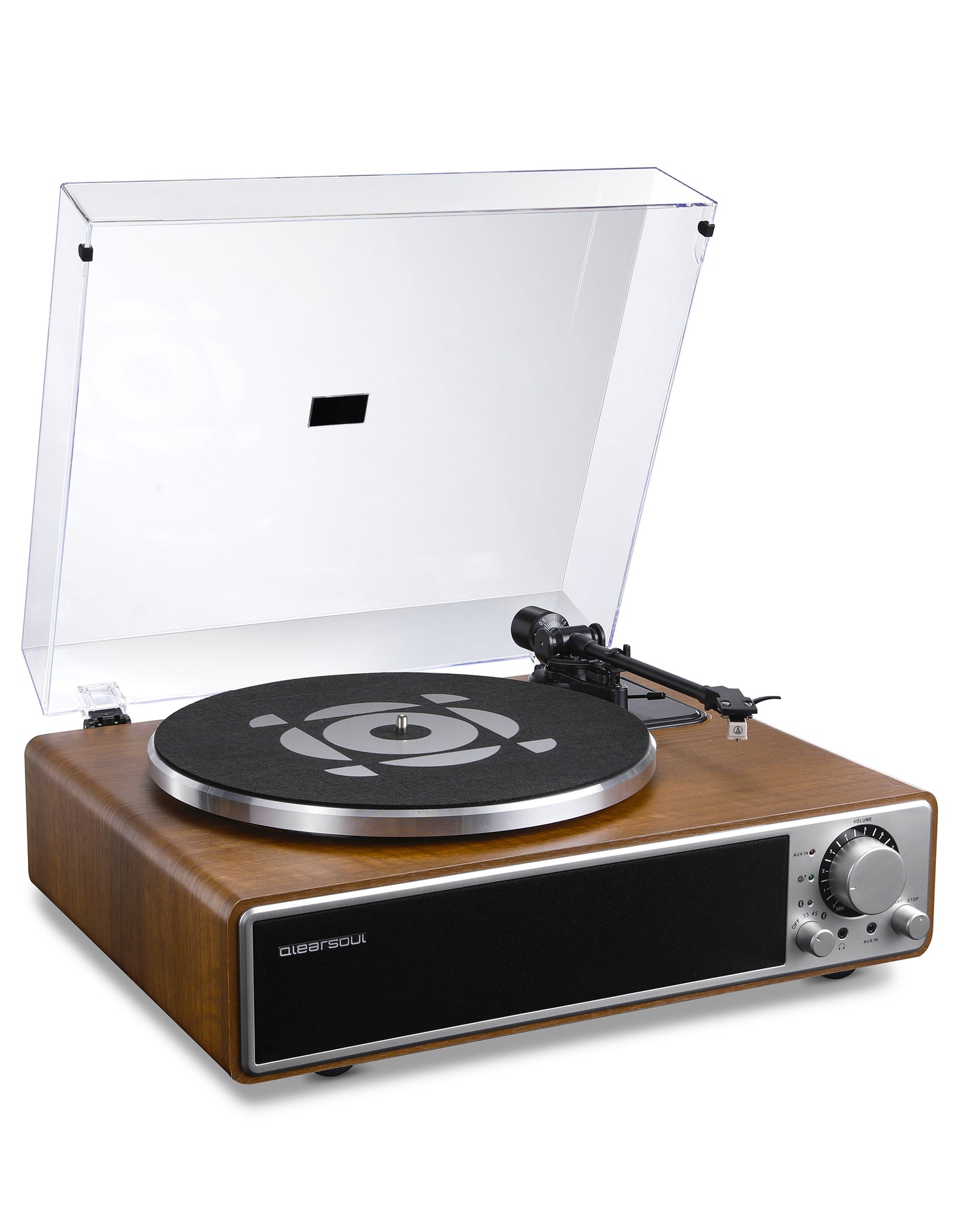 Qlearsoul ONE-Q Vinyl Record Player Walnut Left Side View 2000*2560