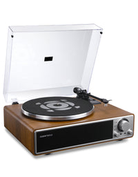 Qlearsoul ONE-Q Vinyl Record Player Walnut Left Side View 2000*2560