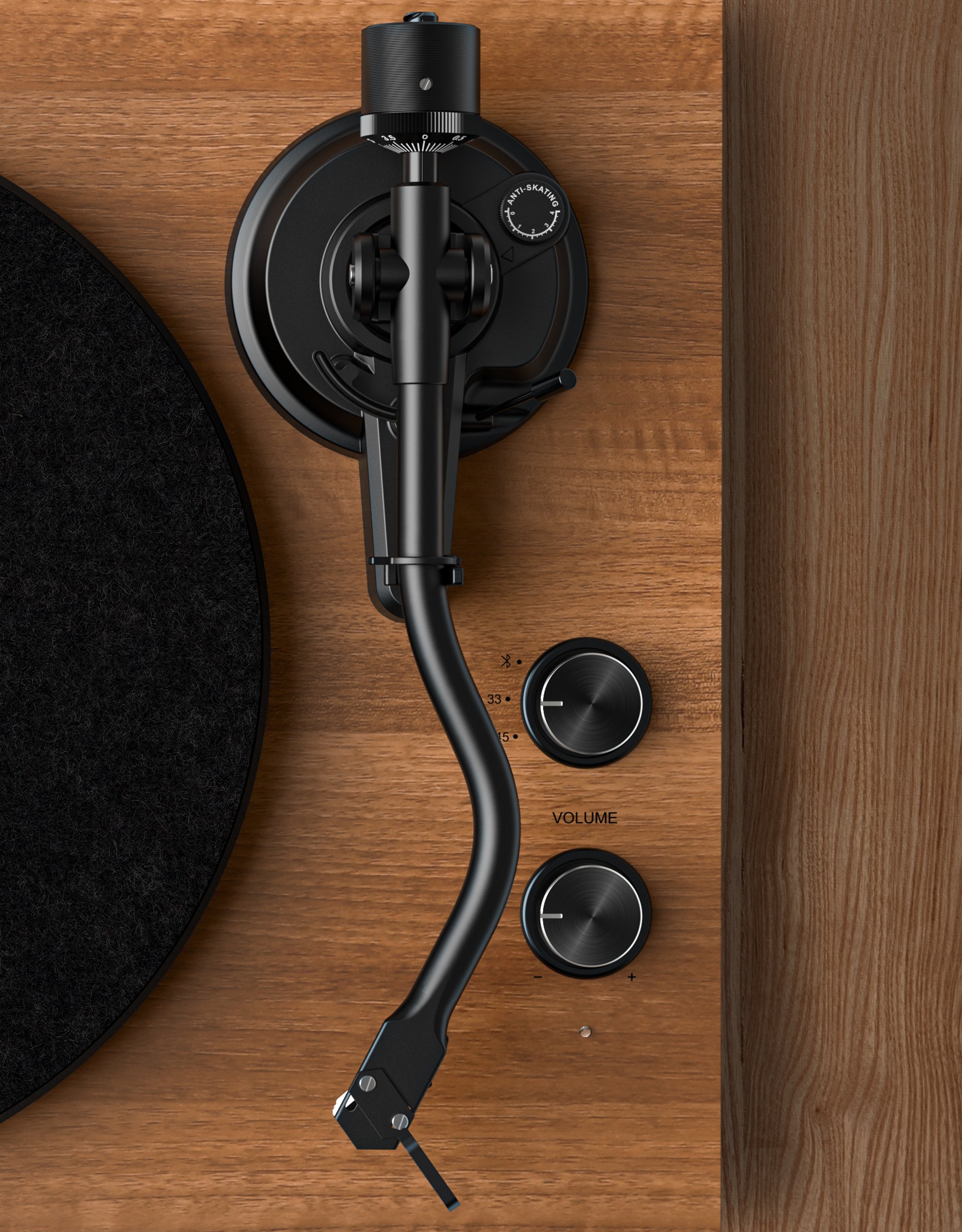 Qlearsoul SoulBox S1 Vinyl Record Player with Stereo Speakers Walnut 10"  S Shaped Tonearm 2000*2560