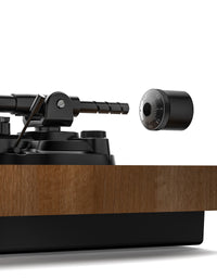 Qlearsoul SoulBox S1 Vinyl Record Player with Stereo Speakers Walnut Detail View Counterweight 2000*2560