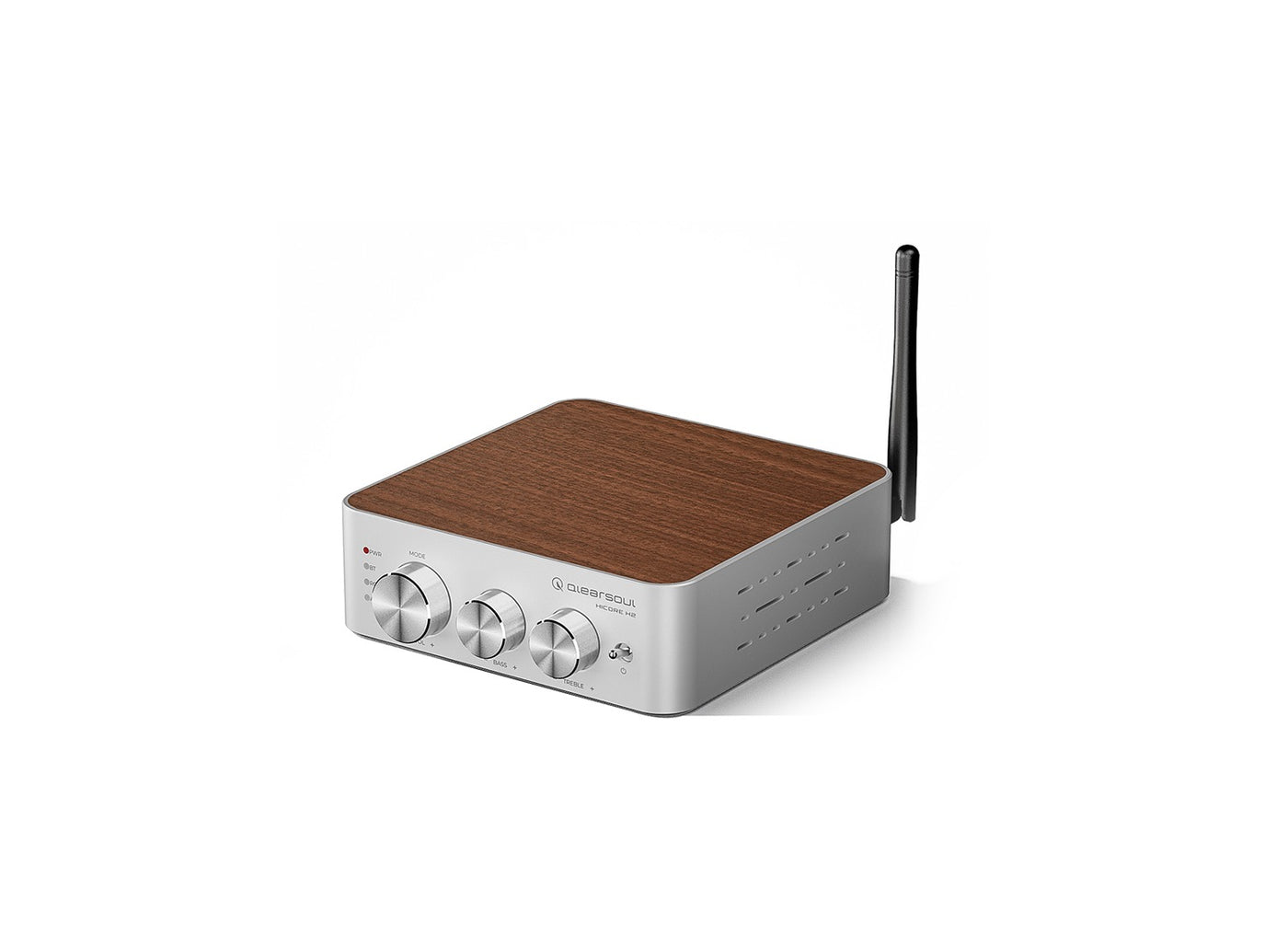 Qlearsoul HiCore H2 compact walnut and silver audio component
