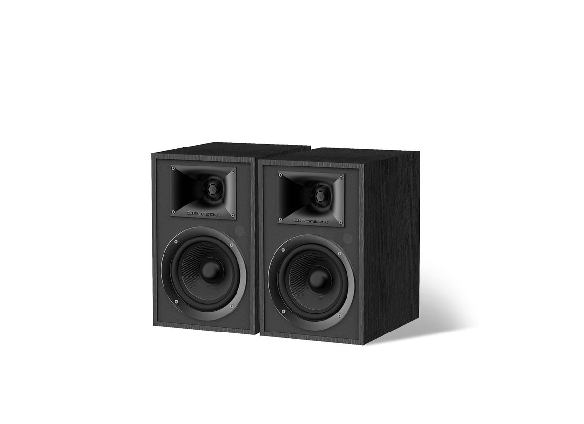Qlearsoul P5 passive stereo speaker pair in black