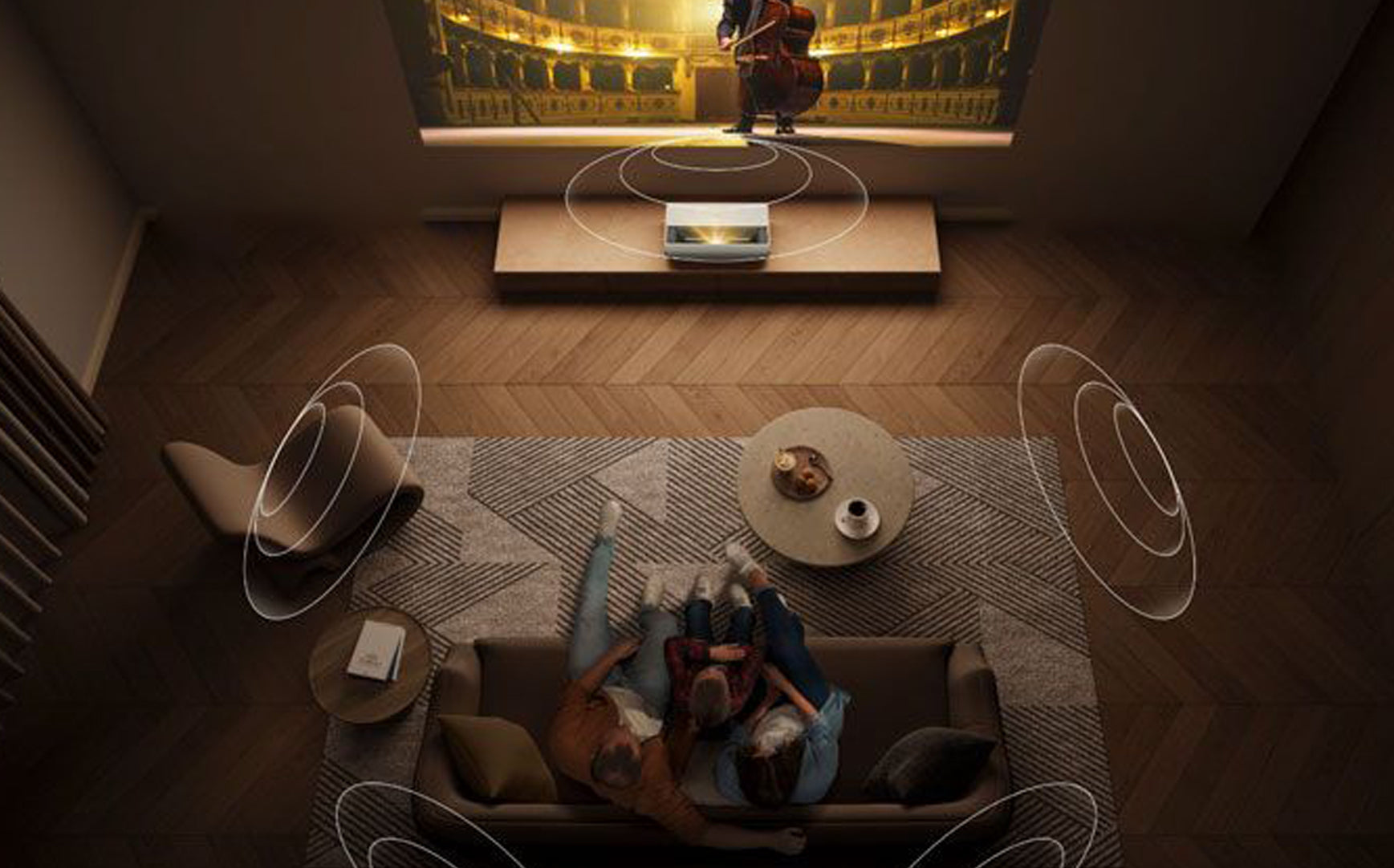 A home listening system creating an immersive sound field